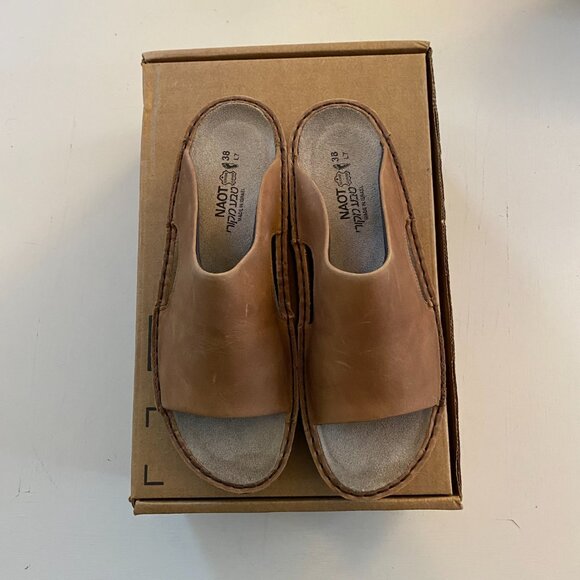 NEW Naot The Rome Slip On Leather Sandal Brown Women's 7 - Picture 6 of 6